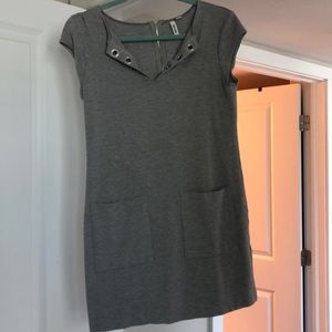 Pencil grey thick fabric dress